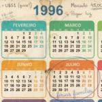 Calendario com anotaçoes de 1996